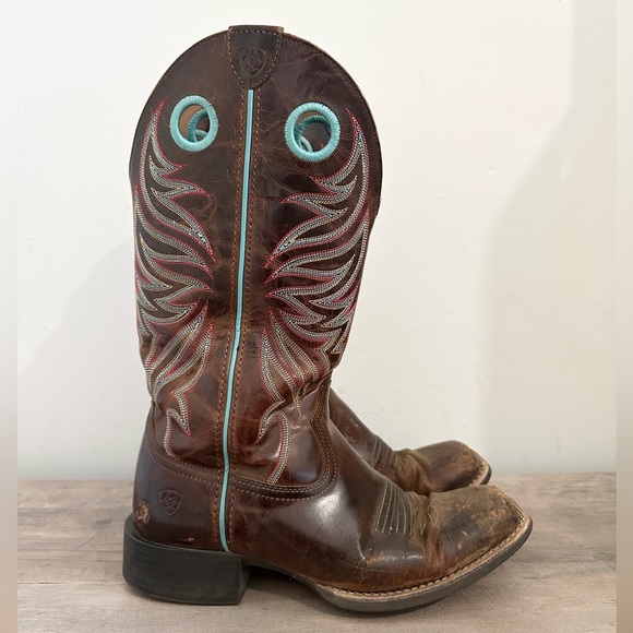 ARIAT Round Up Ryder Western Boots Sassy Brown Women's Size 8 B - Picture 1 of 8